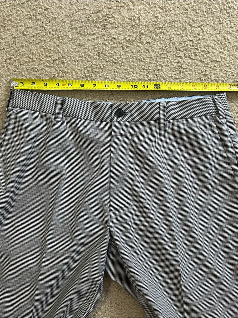 Brooks Brothers Clark Pants Men 38x30 Beige Brown Advantage Chino Houndstooth - Picture 8 of 9